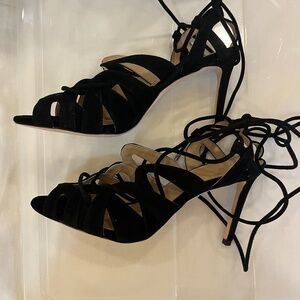 Black suede Jennie strappy heel Banana Republic